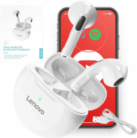 Bezdrôtové slúchadlá do uší Lenovo HT05 + napájací kábel BeneZ BB-KAAC-02 0,2 m